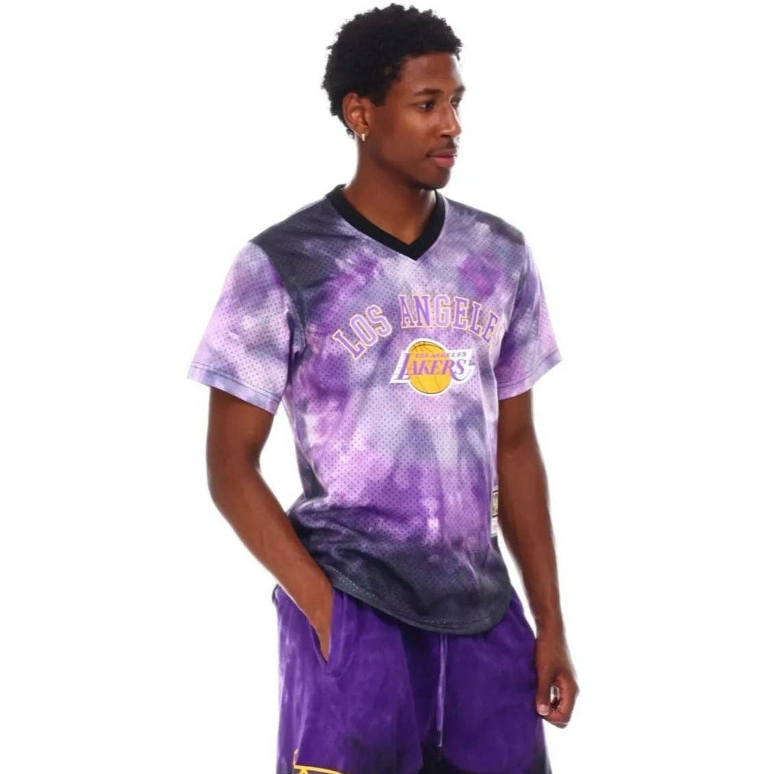 Mitchell & Ness Los Angeles Lakers Tie-Dye Mesh Jersey Tee Size Large Mitchell & Ness