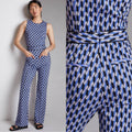 New Anthropologie Maeve Ponte Wide-Leg Jumpsuit $160 Medium Blue