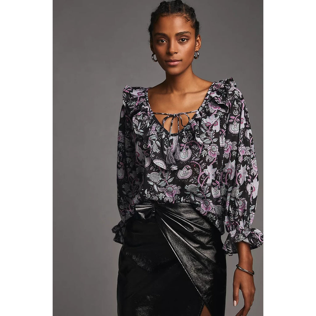 Anthropologie Mille May Floral Long Sleeve Top