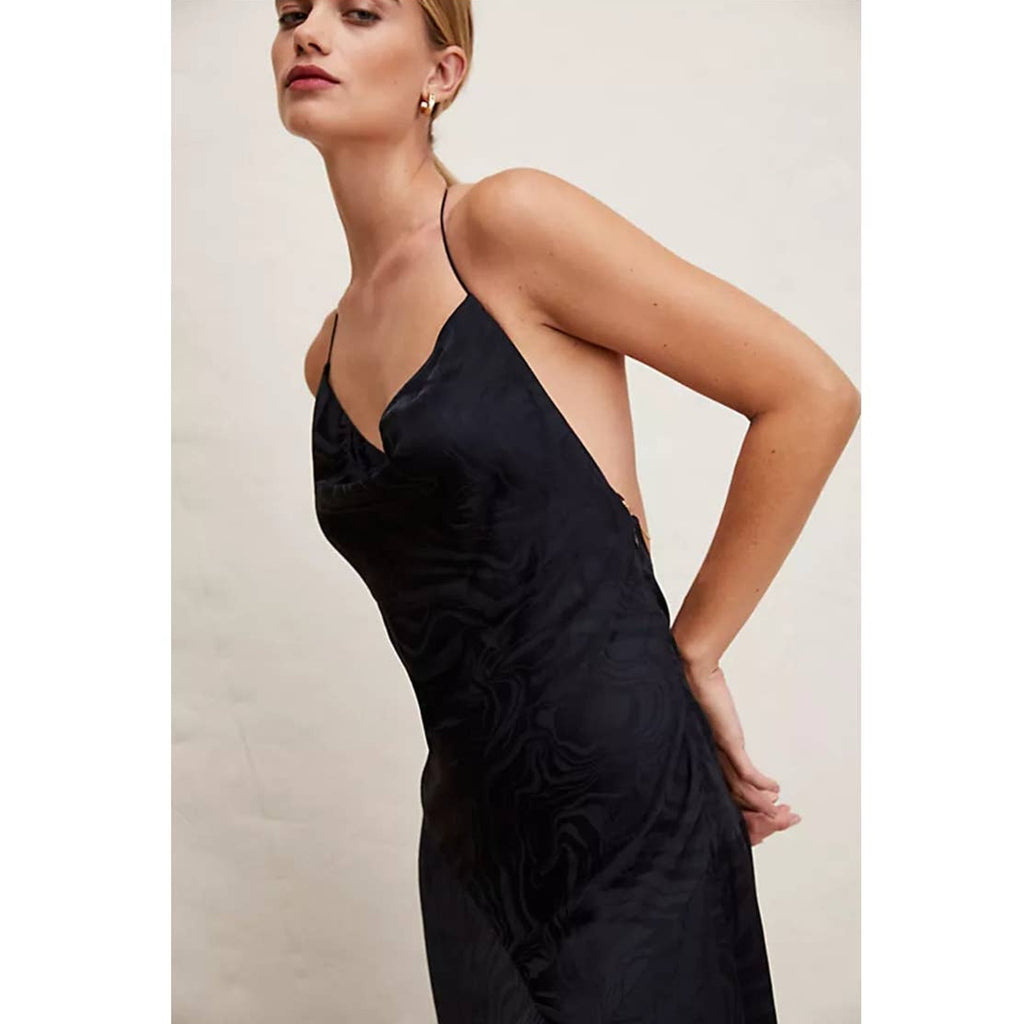 New Free People Gigi Dress $300 SIZE 2 Black SPECIAL OCCASION Jeweled Back Strap
