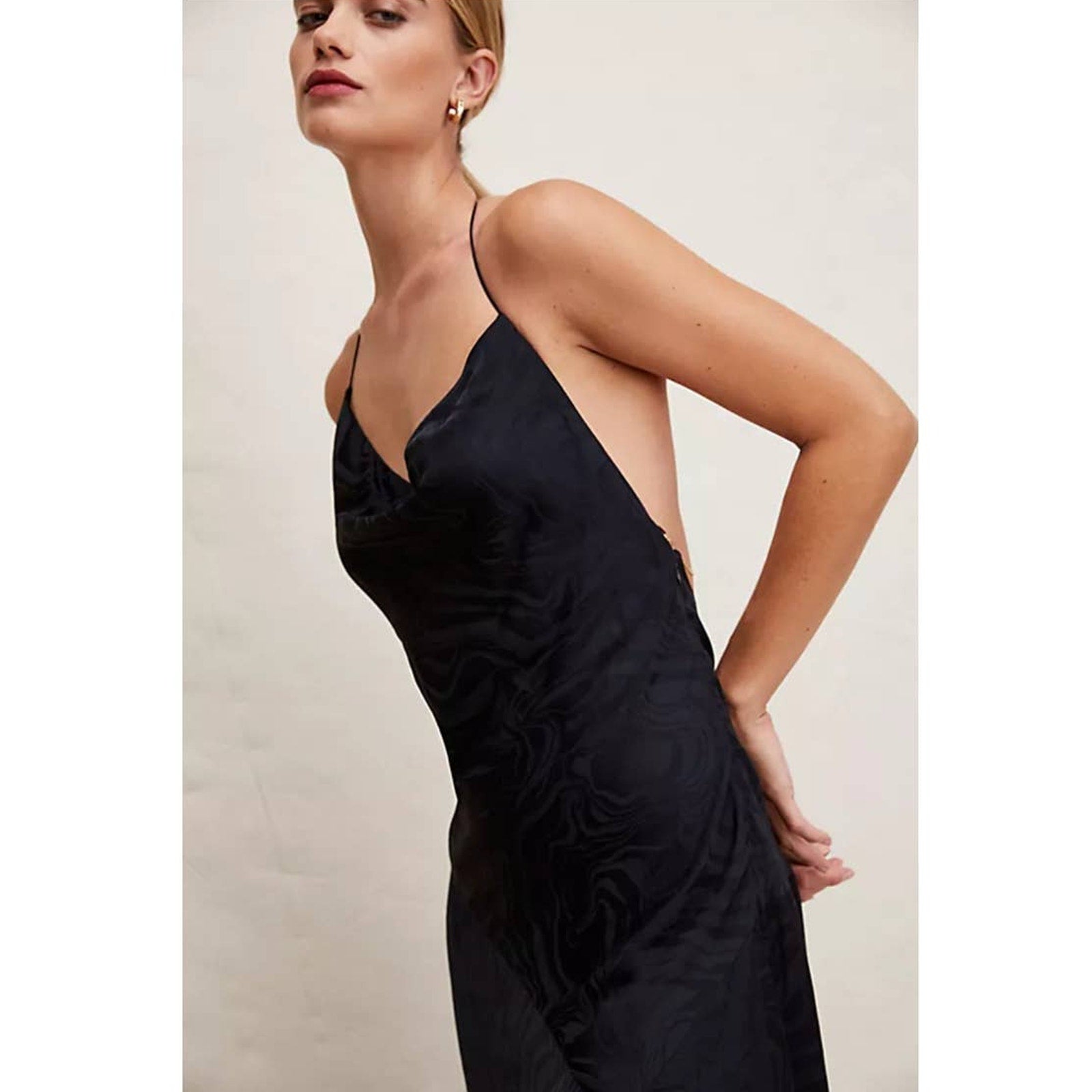 New Free People Gigi Dress $300 SIZE 2 Black SPECIAL OCCASION Jeweled Back Strap