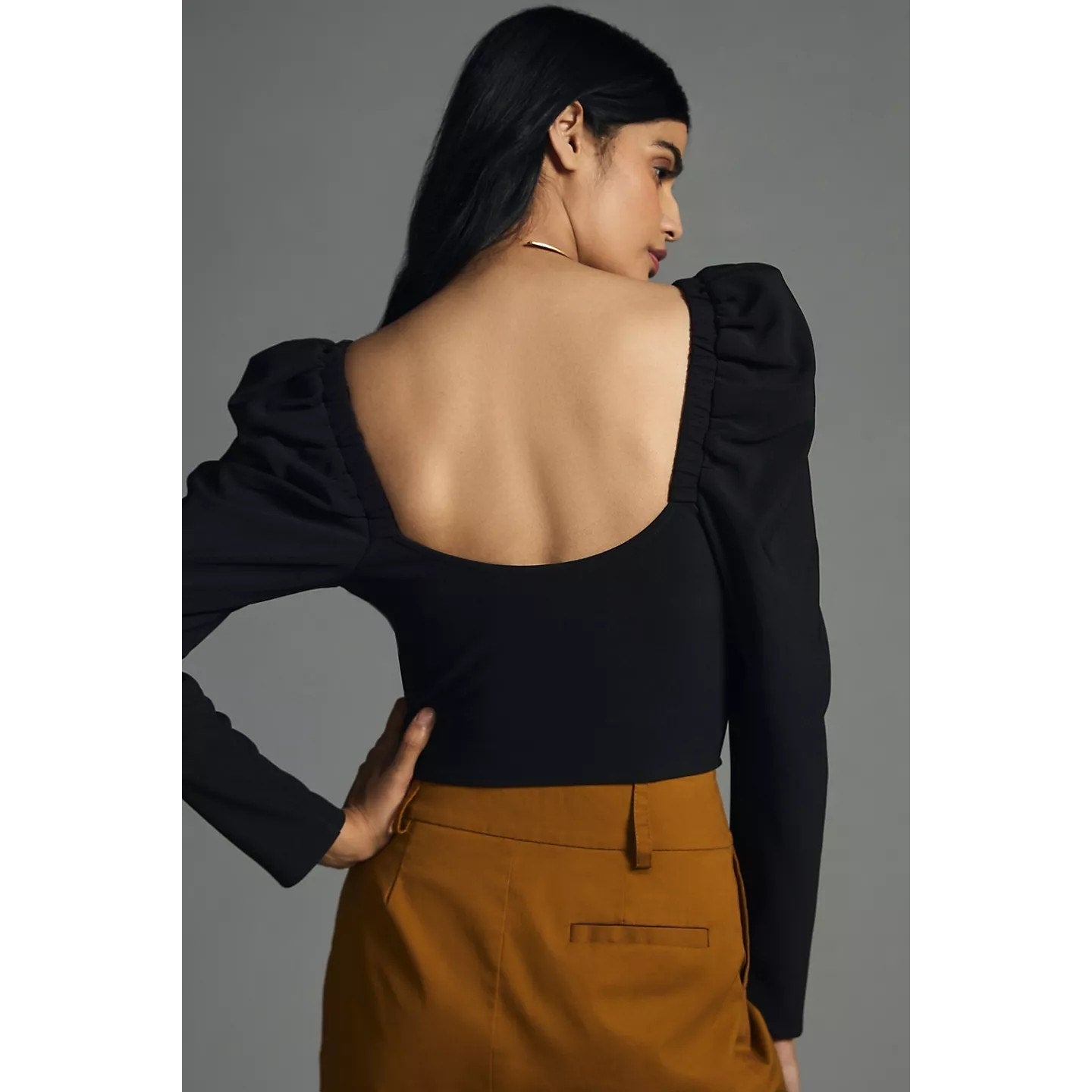 New Anthropologie ASTR The Label Betty Top $88 MEDIUM Black