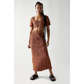 New Free People Double The Fun Button Cardi Midi Skirt Set $128 Medium Sienna
