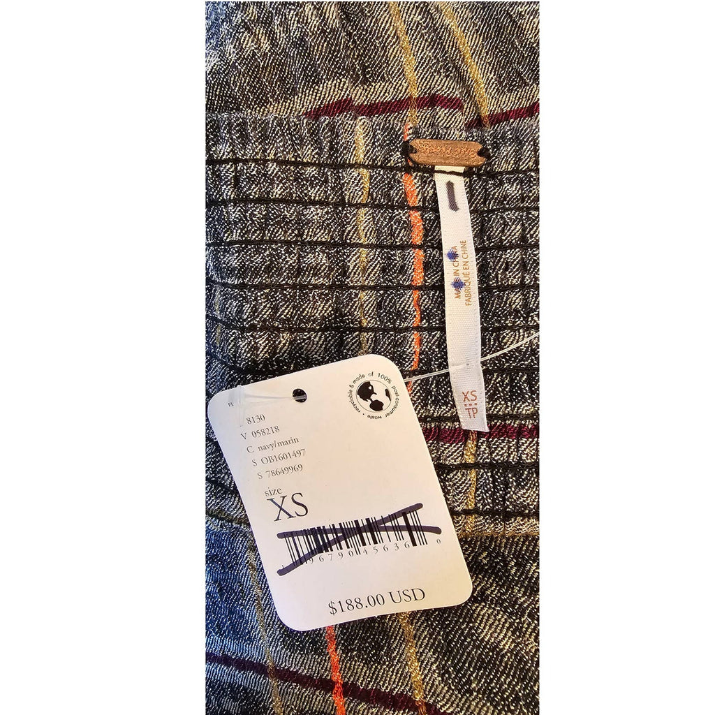 Free People Marley Plaid One-Piece Wide Leg Jumpsuit