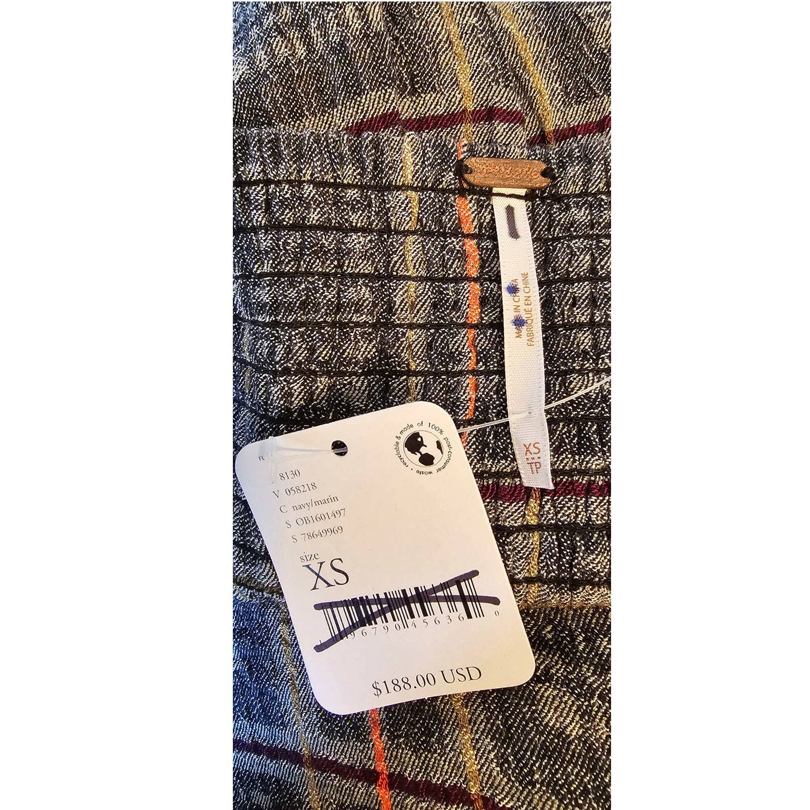 Free People Marley Plaid One-Piece Wide Leg Jumpsuit