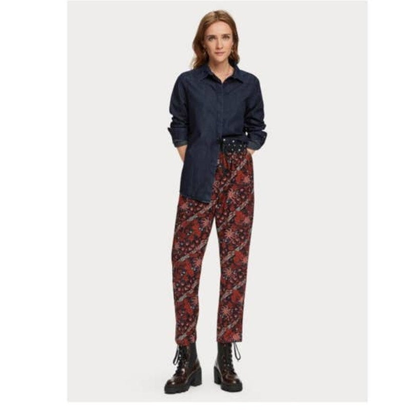 New Anthropologie Scotch & Soda Hanley Trousers $125 SMALL Floral Elastic Waist