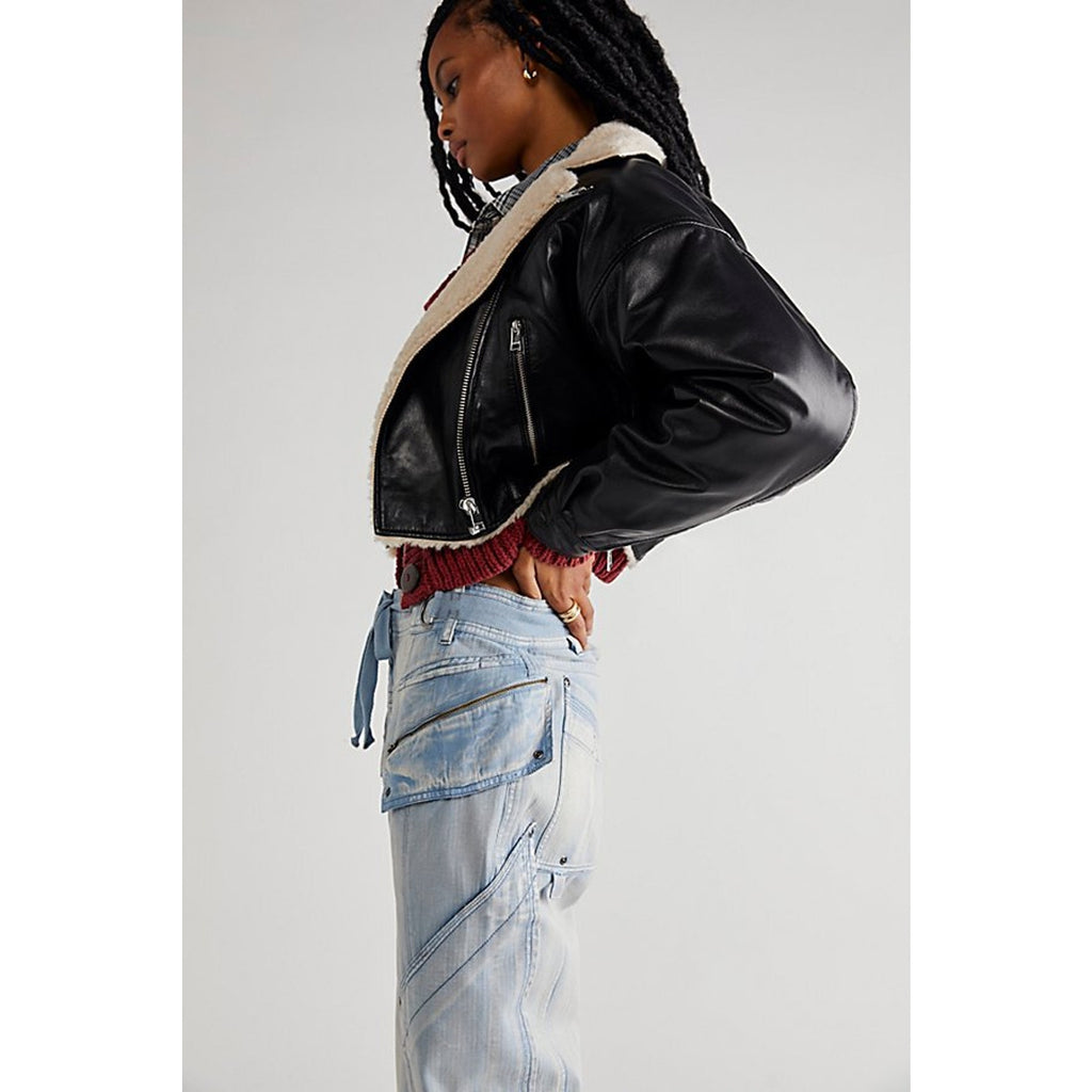 New Free People Wilder Mid-Rise Pants $228 SMALL Cargo Utility Zip Slouchy