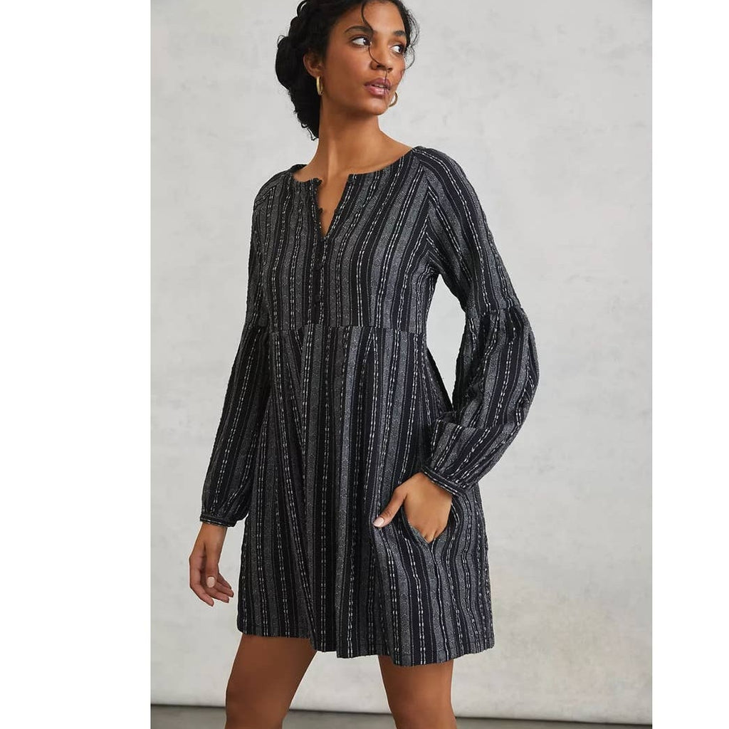 New Anthropologie x AFTERNOON Siobhan Tunic Dress $168 SIZE 2 Black Long Sleeve