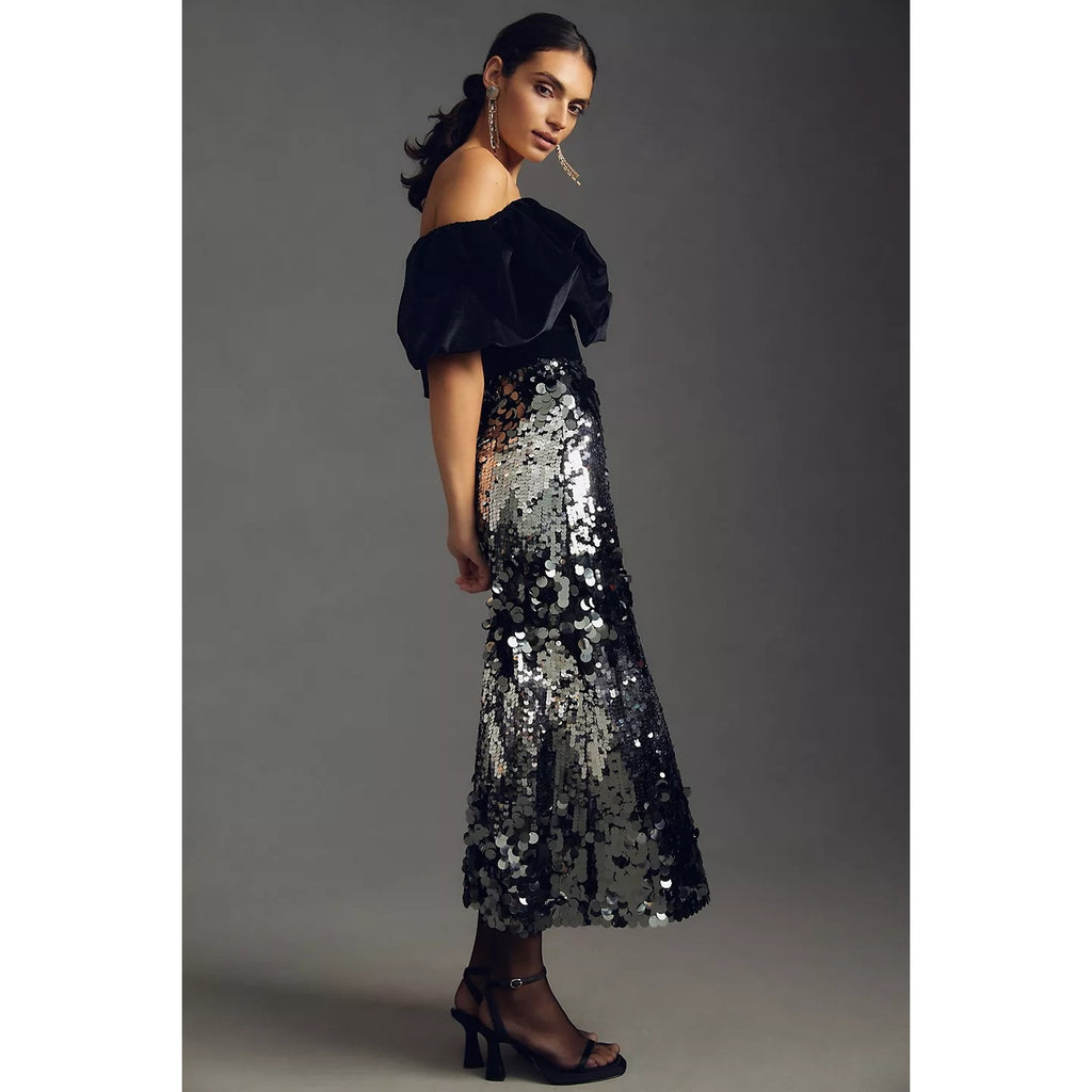 New Anthropologie Hutch Velvet Corset Top $148 SIZE 0P Black Off The Shoulder