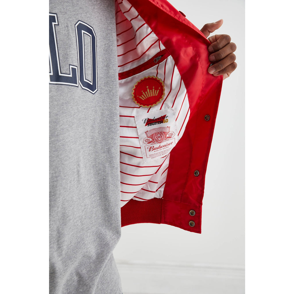 New Urban Outfitters Starter X Budweiser Crown Satin Jacket $170 MEDIUM