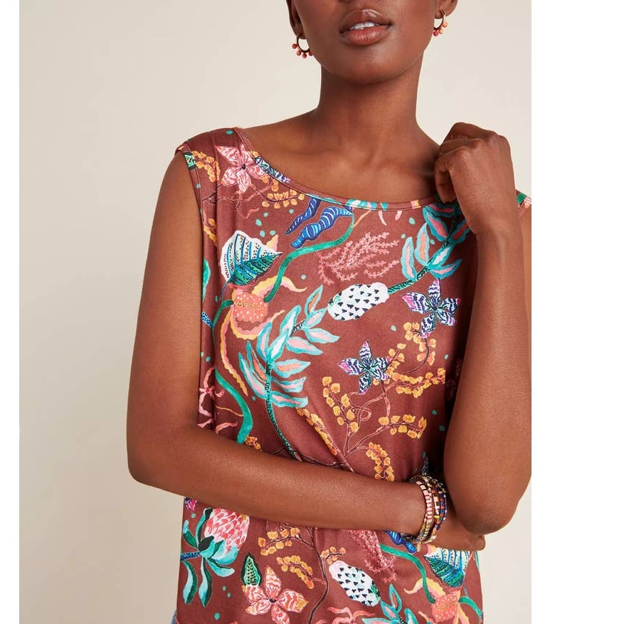 Anthropologie Aldomartins Aimee Floral Botanical Tank