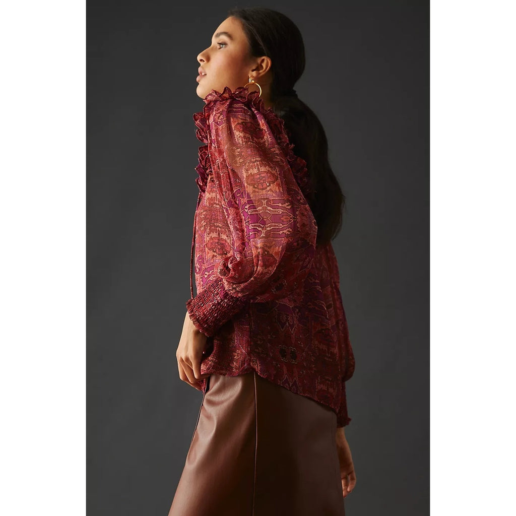 Anthropologie MISA Raffi Long Sleeve Top X-SMALL Septima Tapestry Anthropologie