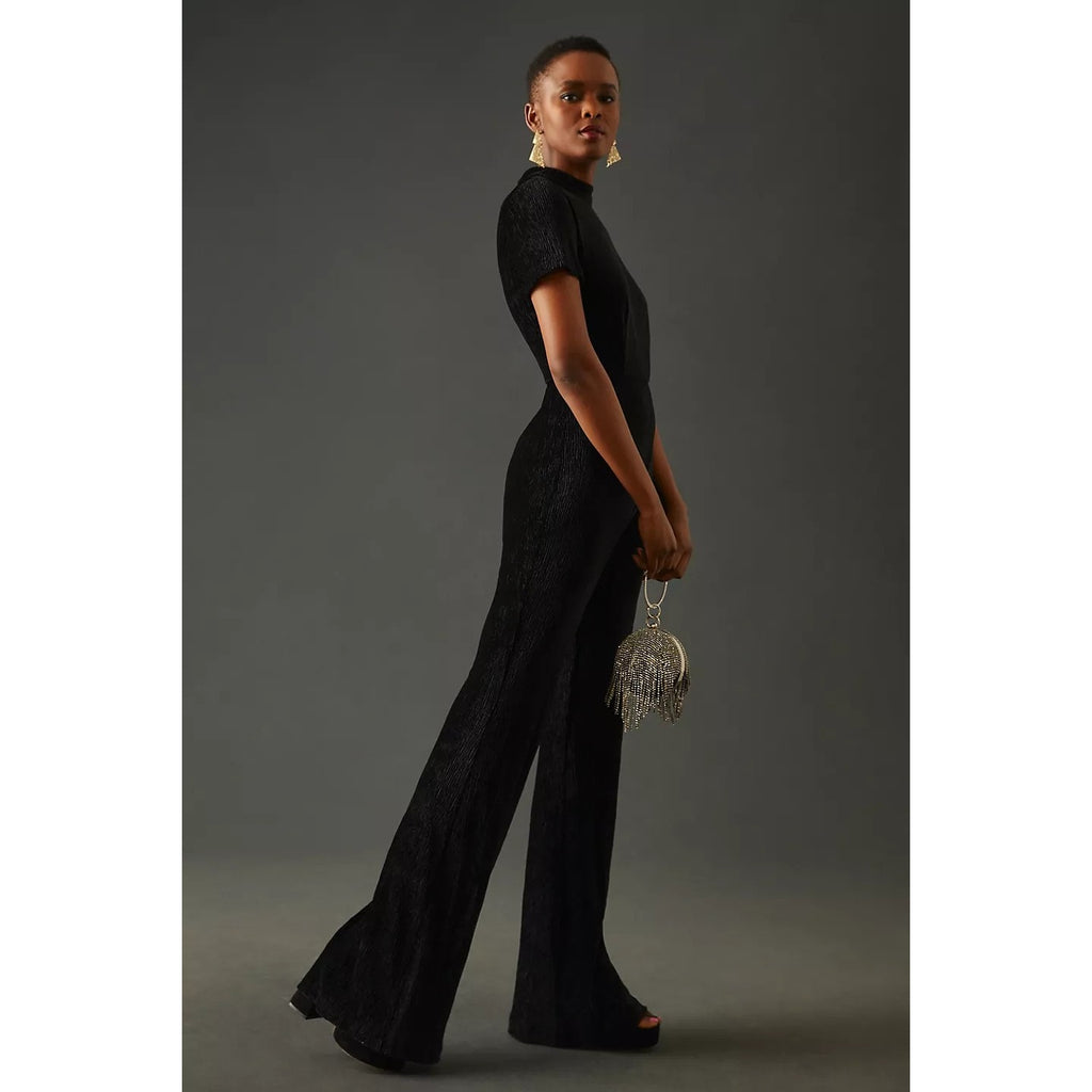 New Anthropologie by Hutch Knit Catsuit $188 SIZE 14 Black Jumpsuit Playsuit
