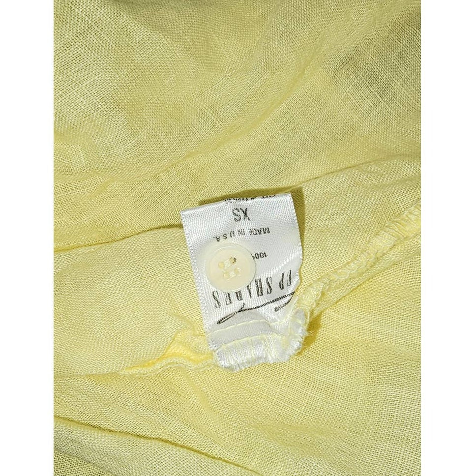 New Free People x CP Shades Solid Ruffle Linen Shirt $252 X-SMALL Banana Cream