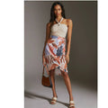 New Anthropologie Hutch Pleated Wrap Midi Skirt $130 SIZE 4 Button & Tie Closure