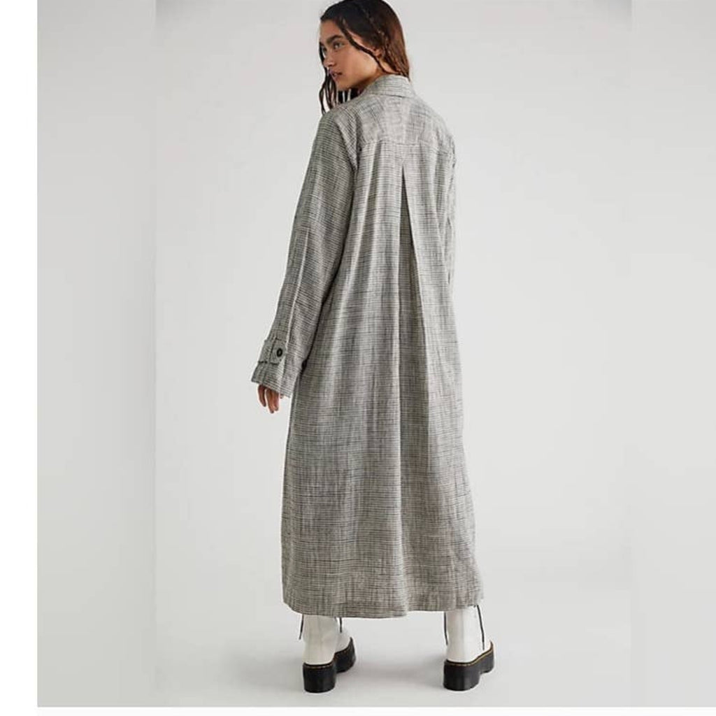 Free People Liberty Plaid Duster Jacket