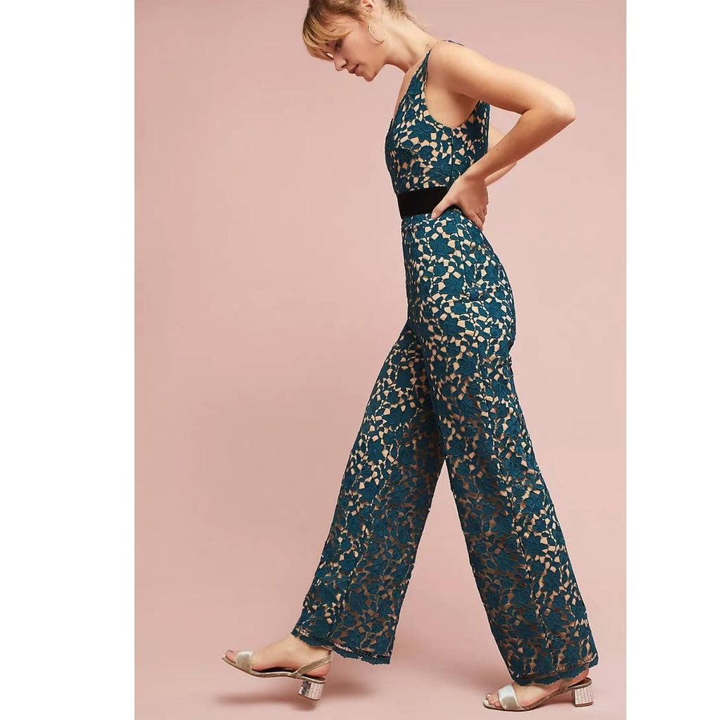 Anthropologie Monique Lace V-Neck Jumpsuit