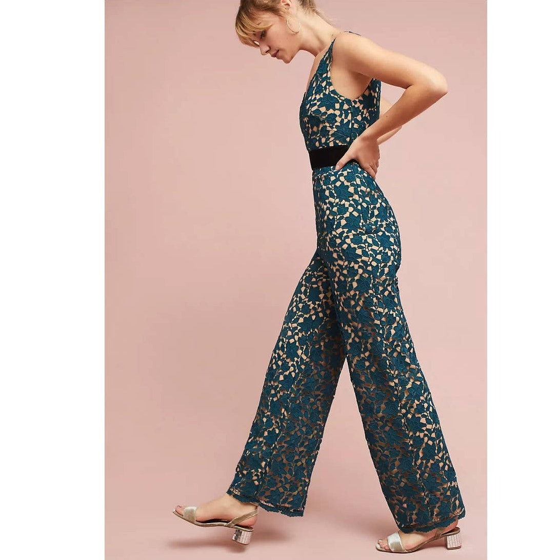 Anthropologie Monique Lace V-Neck Jumpsuit
