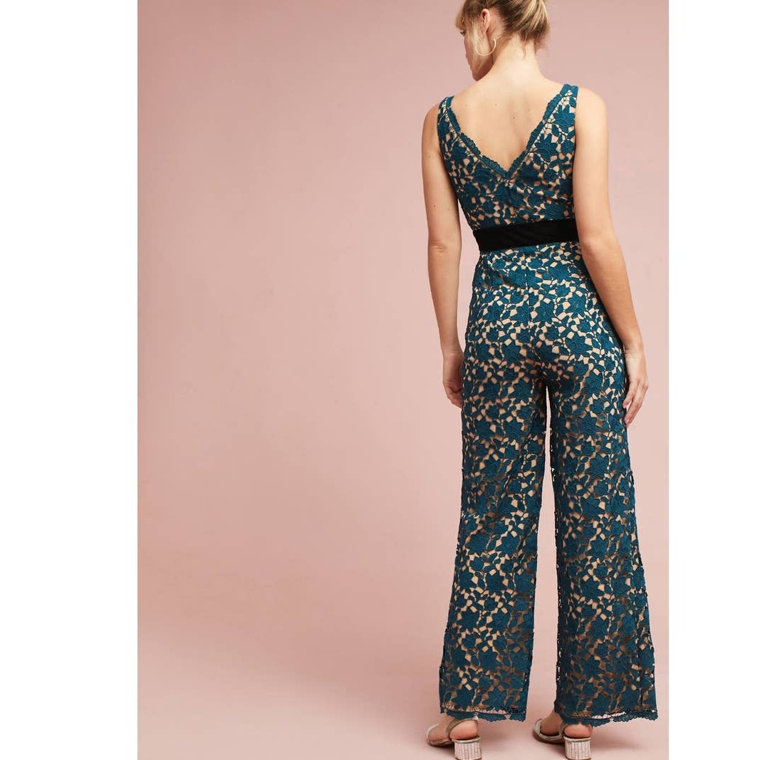 Anthropologie Monique Lace V-Neck Jumpsuit