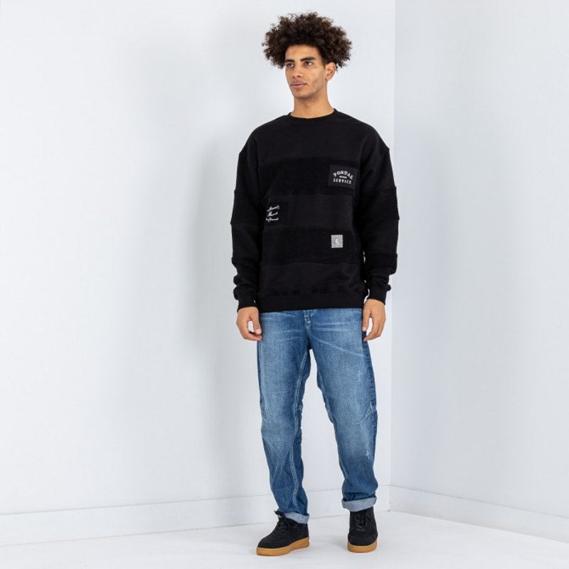 New Tee Library Dearest Sweatshirt Cut & Sew $148 MEDIUM Black