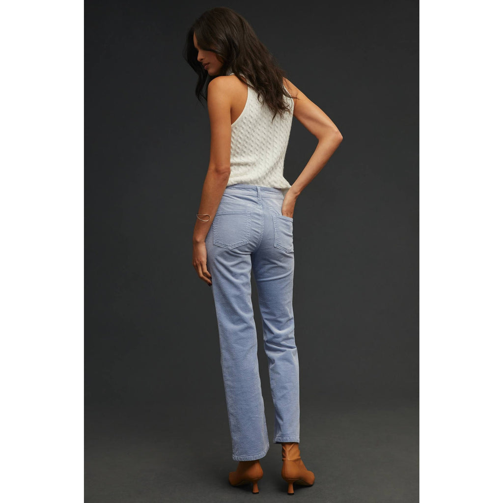 New Anthropologie The Yaya Mid-Rise Crop Flare Corduroy Jeans 23T Blue $148