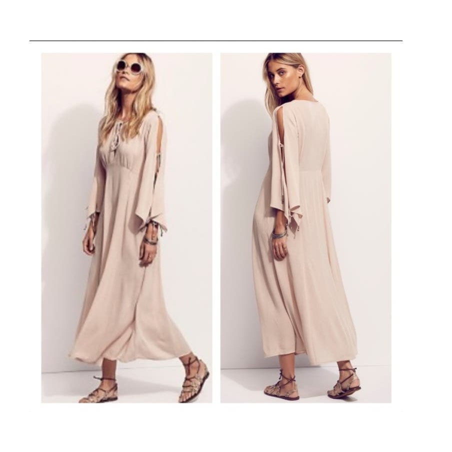 New Free People Prettiest Thing Midi Dress FREE-EST $128 SMALL Dusty Rose