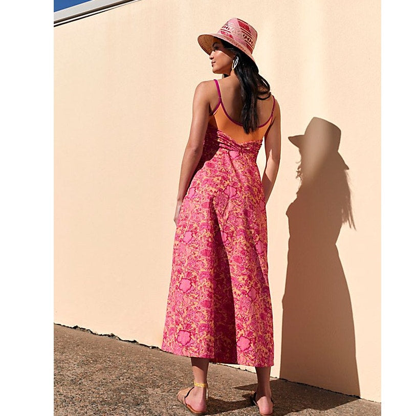 New Free People Ruby's Sweetheart Midi Dress $148 SIZE 2 Red Berry Floral
