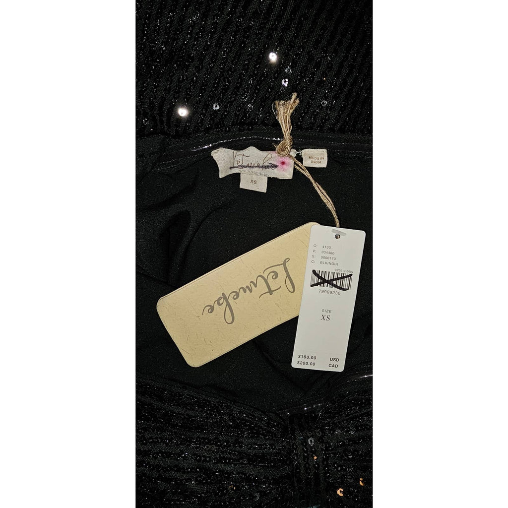 Anthropologie Let Me Be One-Shoulder Mini Dress SEQUINED $180 X-SMALL Black