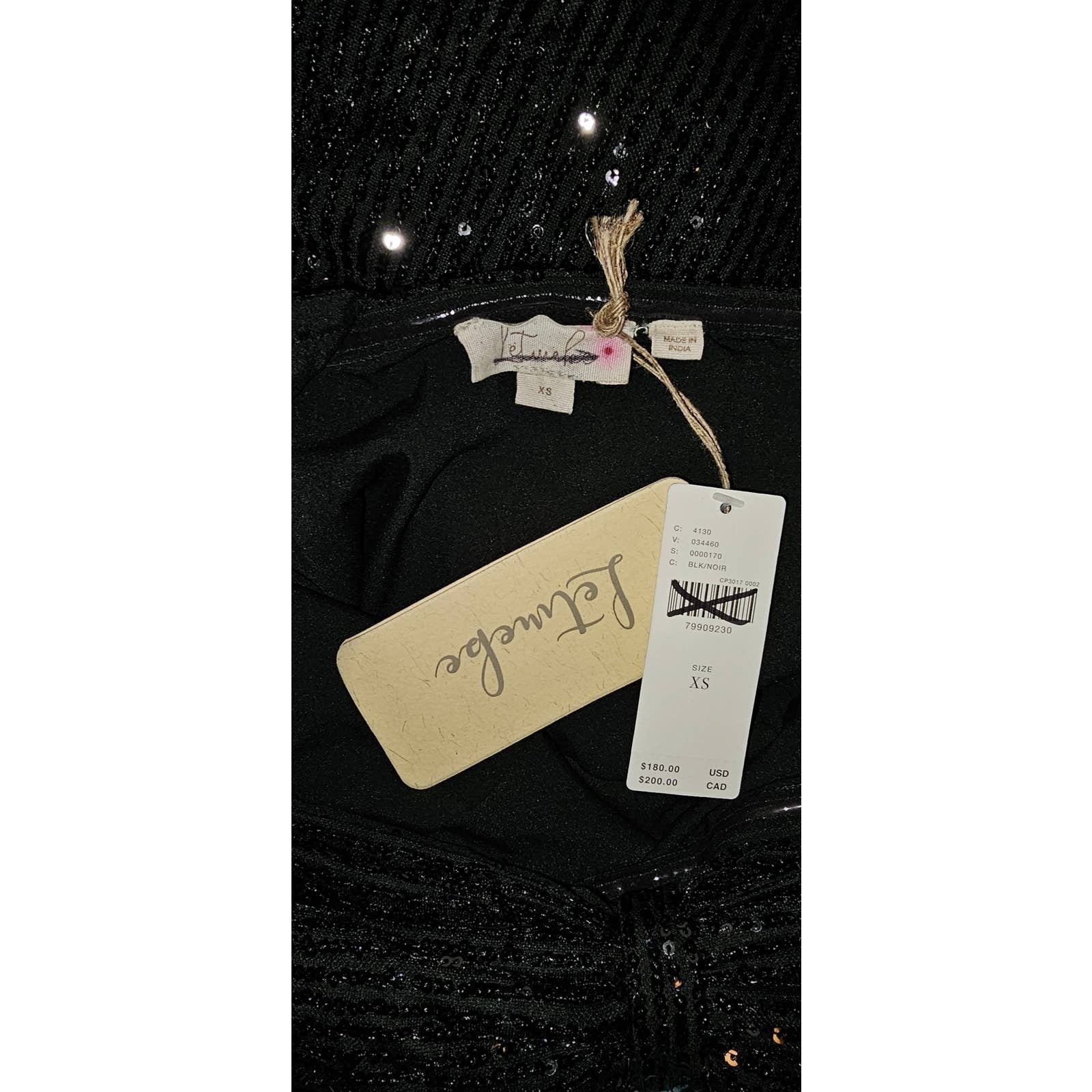 Anthropologie Let Me Be One-Shoulder Mini Dress SEQUINED $180 X-SMALL Black