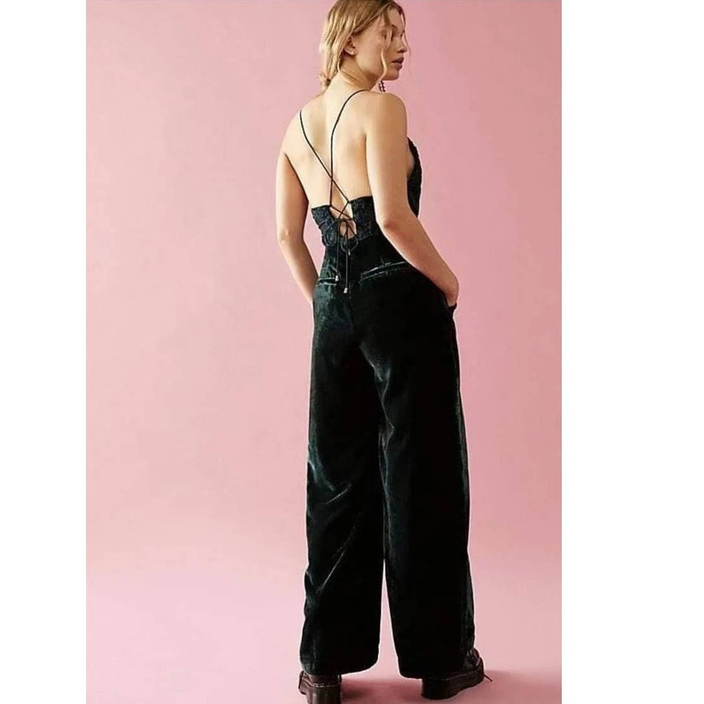Free People Blake Velvet One Piece Holiday Party Jumpsuit
