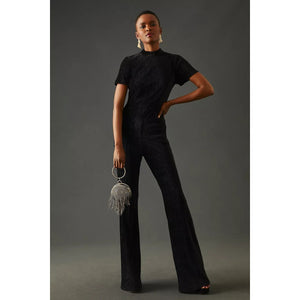 New Anthropologie by Hutch Knit Catsuit $188 SIZE 14 Black Jumpsuit Playsuit