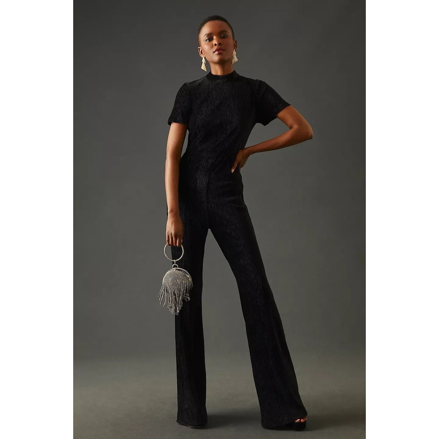New Anthropologie by Hutch Knit Catsuit $188 SIZE 14 Black Jumpsuit Playsuit