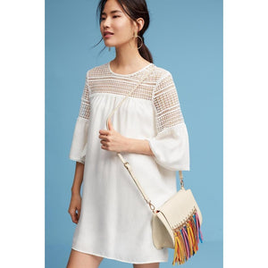New Anthropologie COREY LYNN CALTER Lace Cutout Mini Dress $178 Small Petite