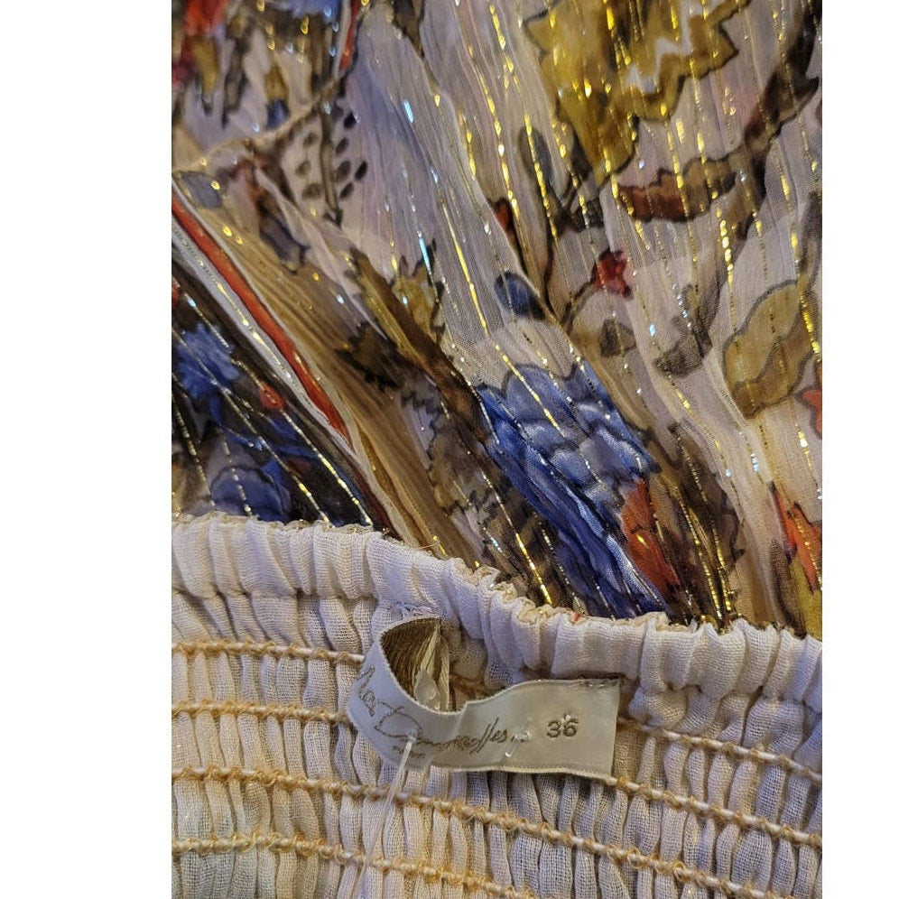New Anthropologie MES DEMOISELLES Floral Tiered Mini Skirt  $230 SIZE 4 (36)
