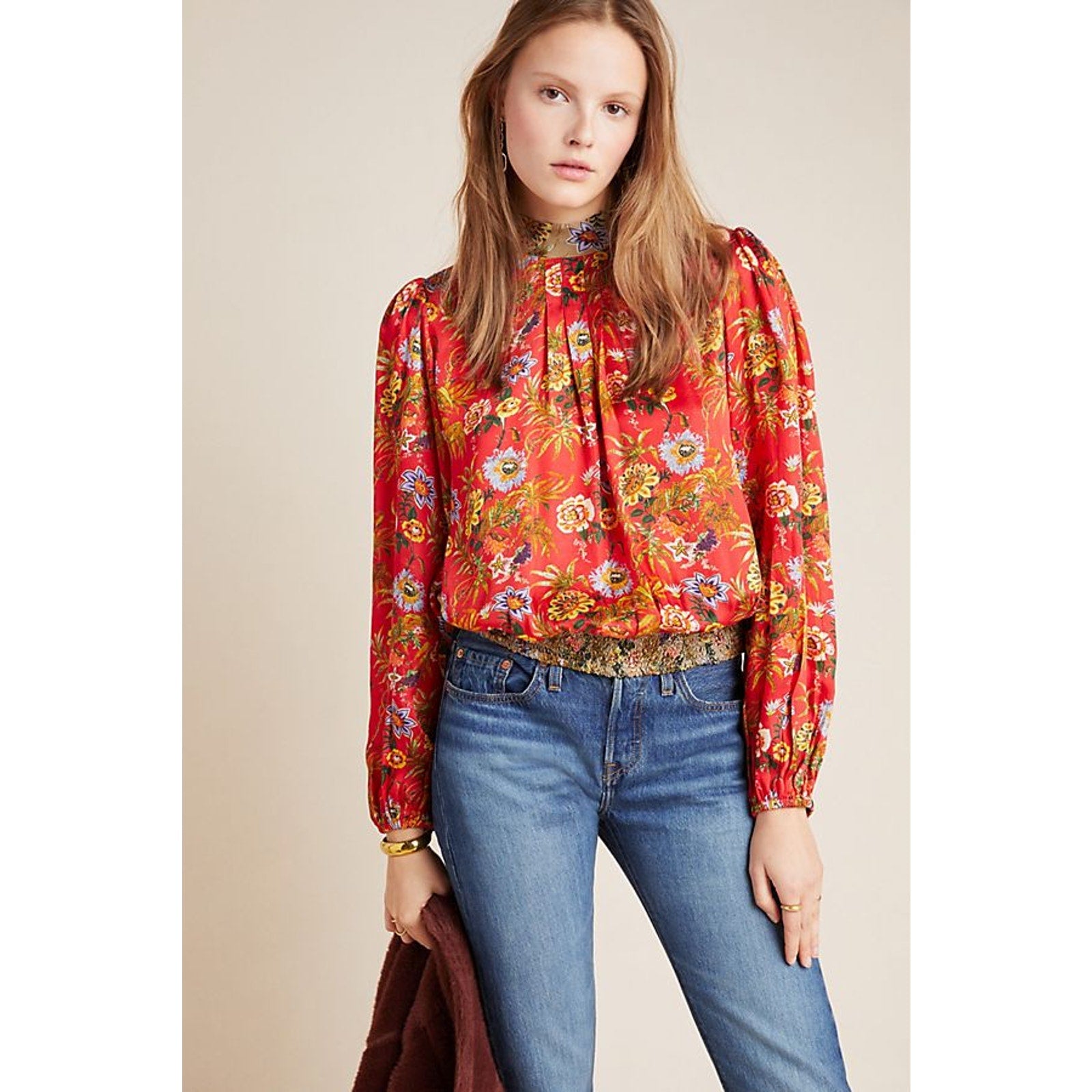 Anthropologie Toscana Peasant Floral Blouse