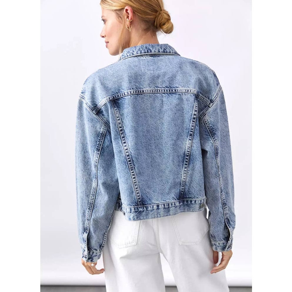 New Anthropologie AG The Mirah Denim Button Jacket $245 SMALL