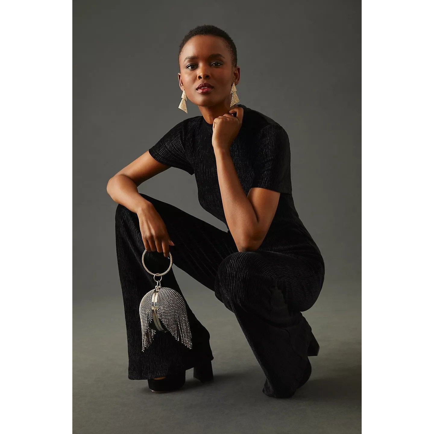 New Anthropologie by Hutch Knit Catsuit $188 SIZE 14 Black Jumpsuit Playsuit