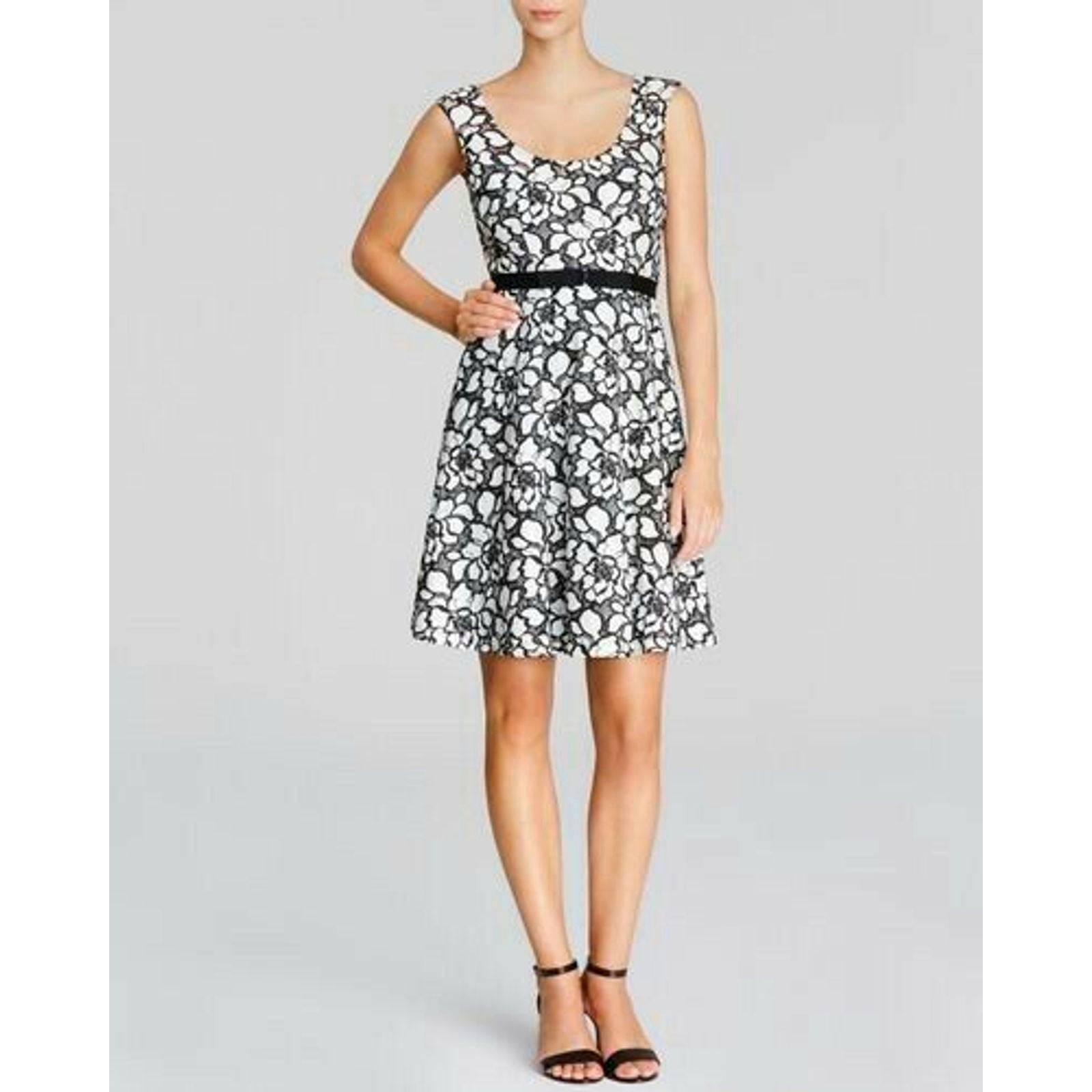 New Tracy Reese Audrey Fit & Flare Lace Overlay Mini Dress $178 Size 6
