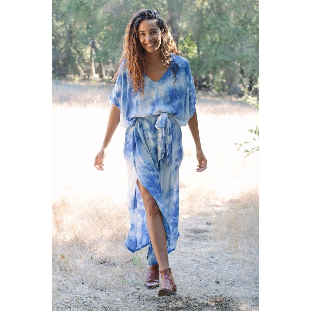 New Rachel Pally Tie Dye Rae Dress Maxi Caftan $298 SMALL Sorbet