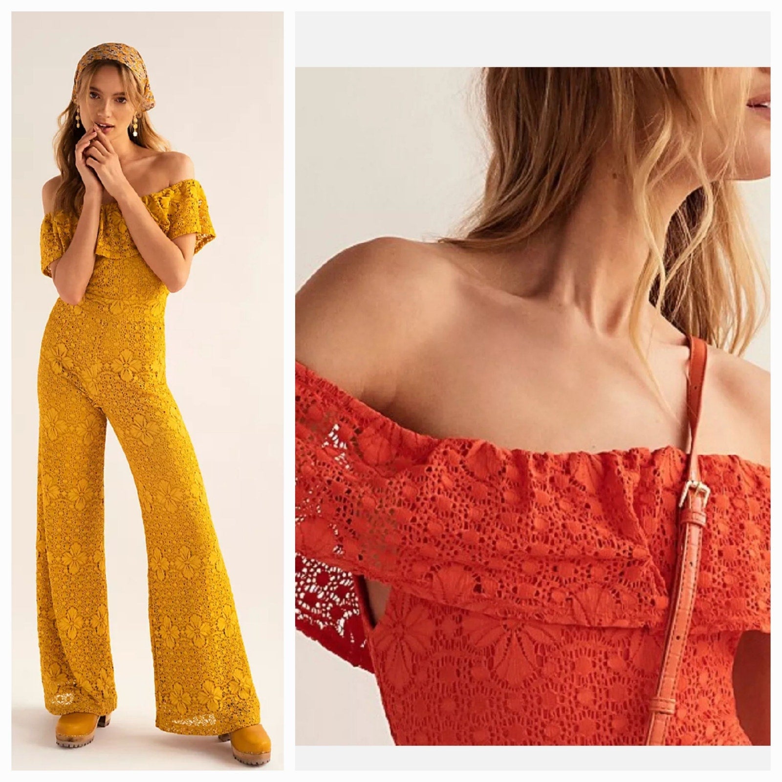 New Free People NIGHTCAP Sunflower Positano Jumpsuit $495 X-SMALL Mustard