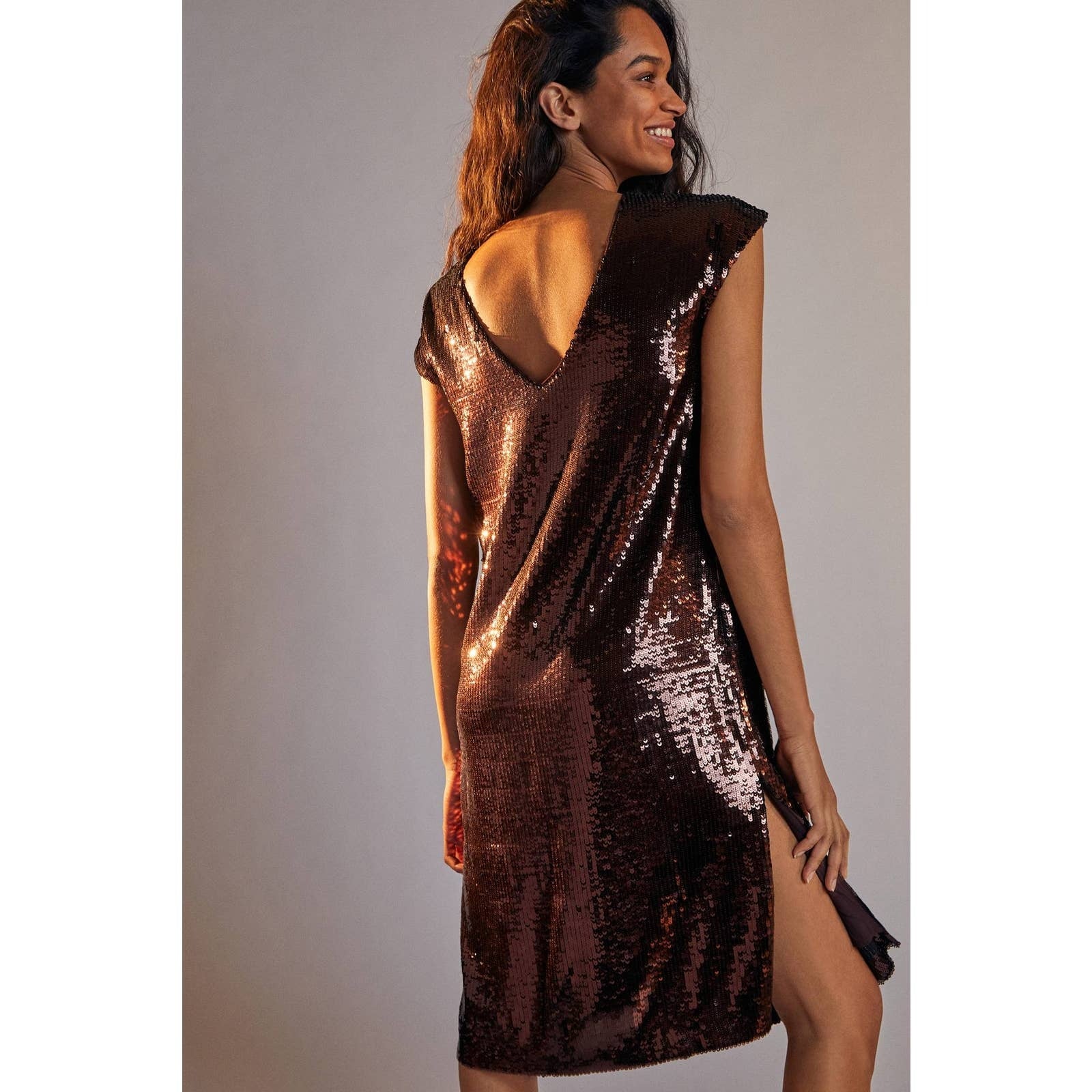 New Anthropologie Maeve Kara Sequined Mini Dress $168 X-SMALL Wine