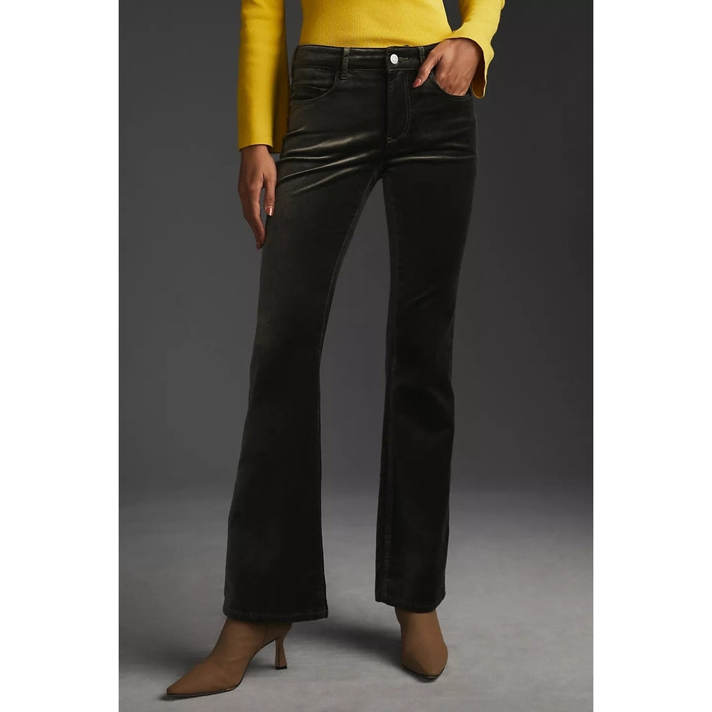 New Anthropologie Pilcro Demilune Mid-Rise Bootcut Velvet Jeans $148 33P Gray