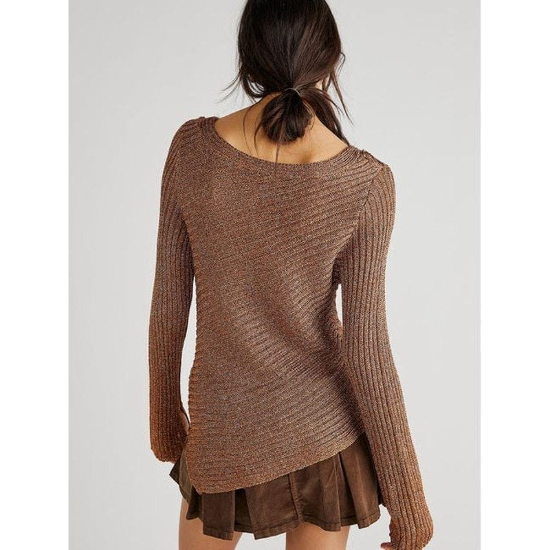 Free People Logan Ribbed Knit Sweater