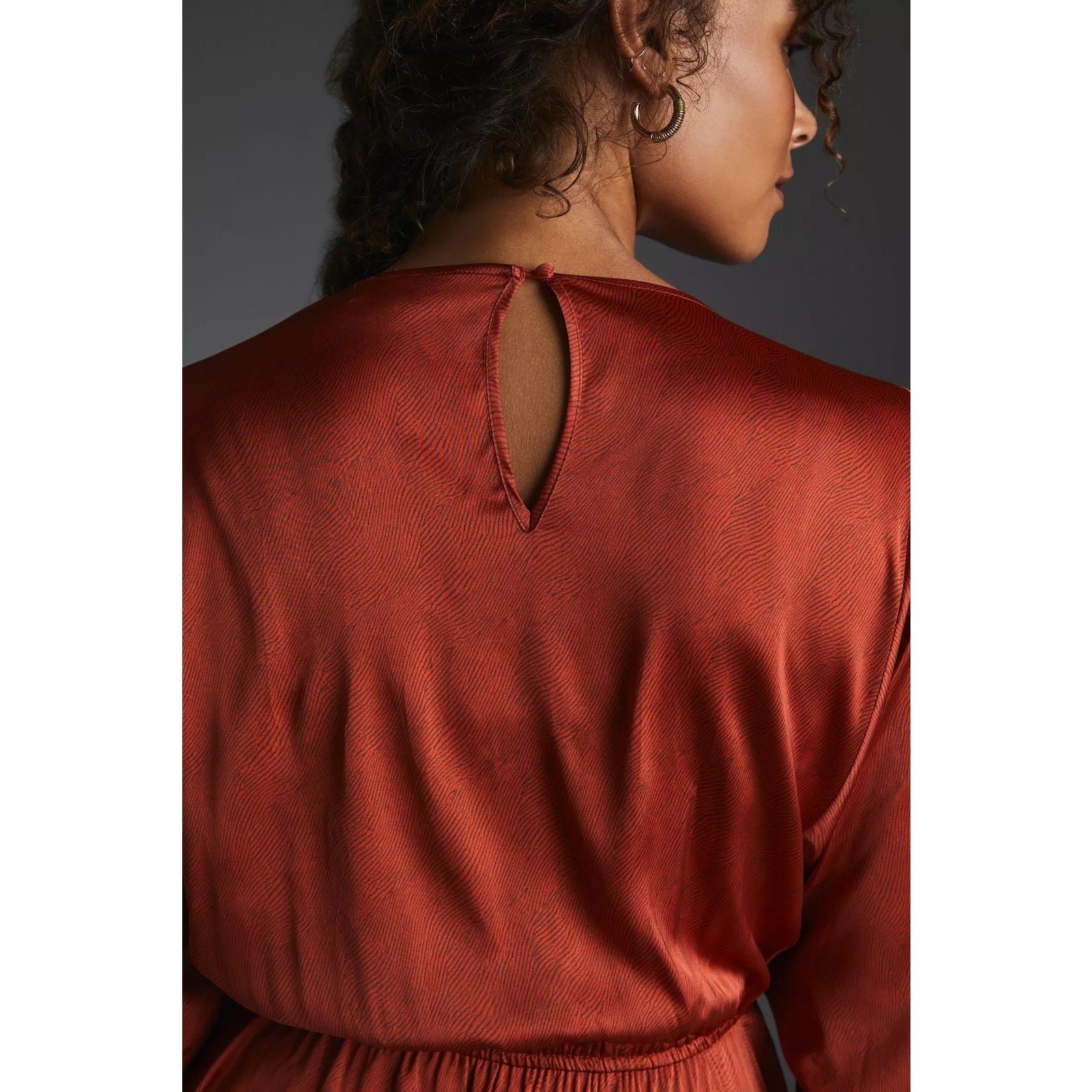 New Anthropologie Caballero Long-Sleeve Mini Dress $180 SMALL Red Motif