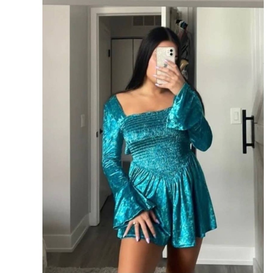 Free People Bali Tightrope Bali Romper Smocked Corset