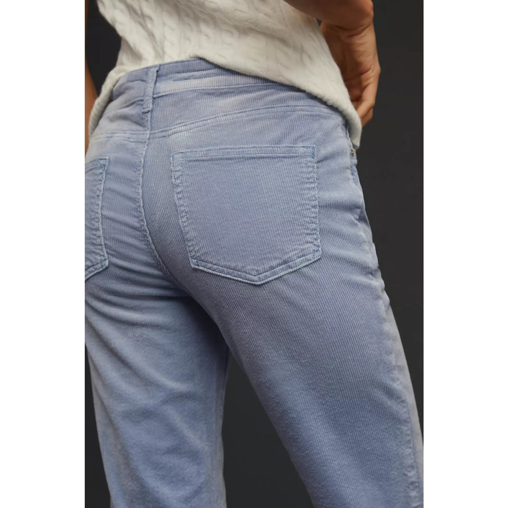 New Anthropologie The Yaya Mid-Rise Crop Flare Corduroy Jeans 23T Blue $148