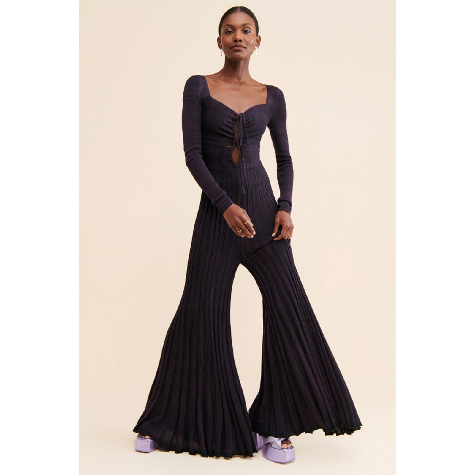 Free People Lady Luck Knit Wide-leg Jumpsuit