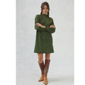 New Anthropologie Faux Suede Mock Neck Tunic Dress $160 SMALL Green