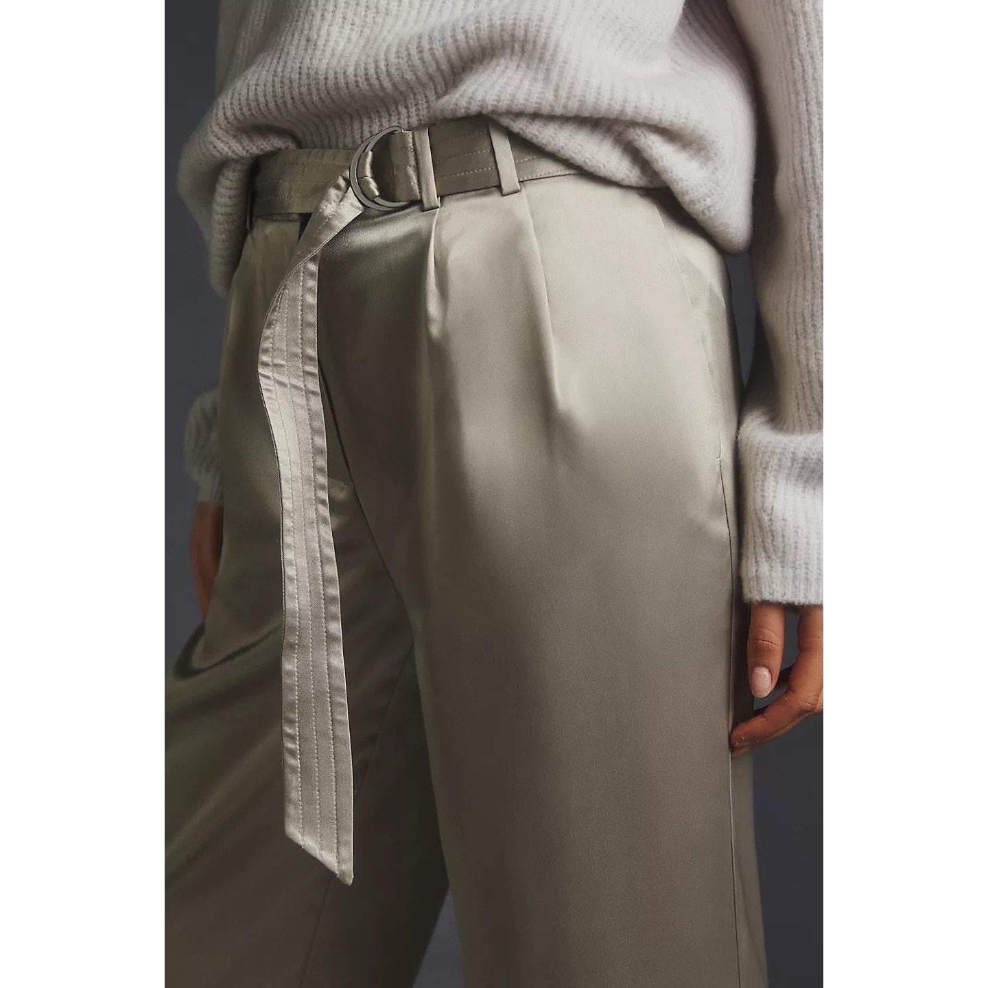 New Anthropologie Maeve Parachute Pants $148  SIZE 10 TALL  Champagne Grey