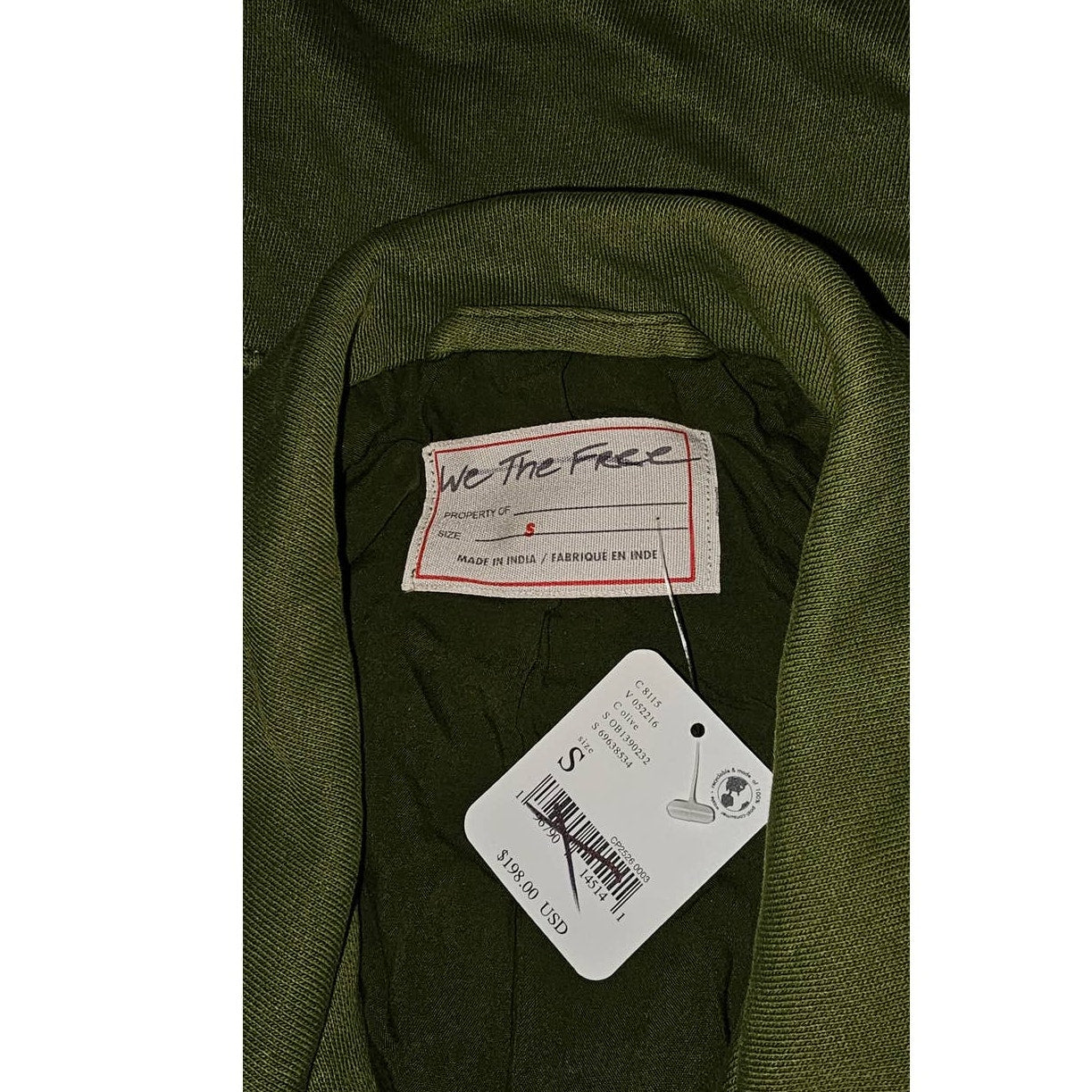 New Free People WTF Rebel Rebel Knit Moto Jacket $198 SMALL Olive Oversized